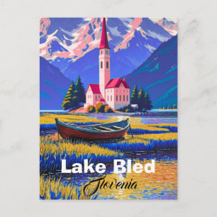 Lac Bled Slovénie Carte Postale Voyage Art, Slovén