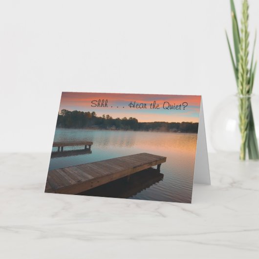 Lac calme à l'aube carte de voeux (Devant)