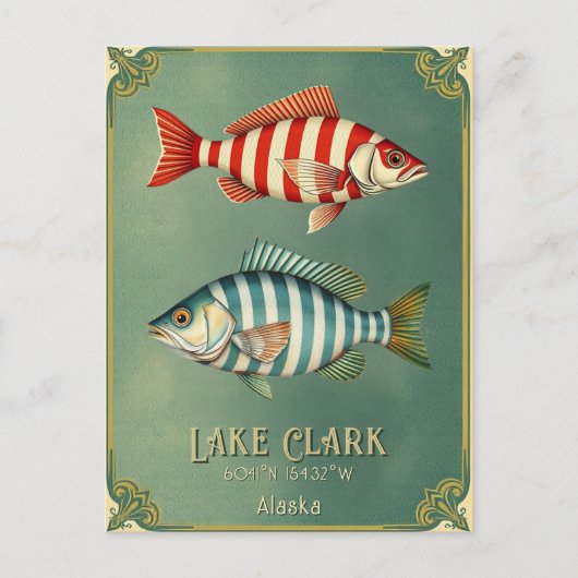 Lac Clark Alaska USA Poisson nautique Carte postal (Devant)
