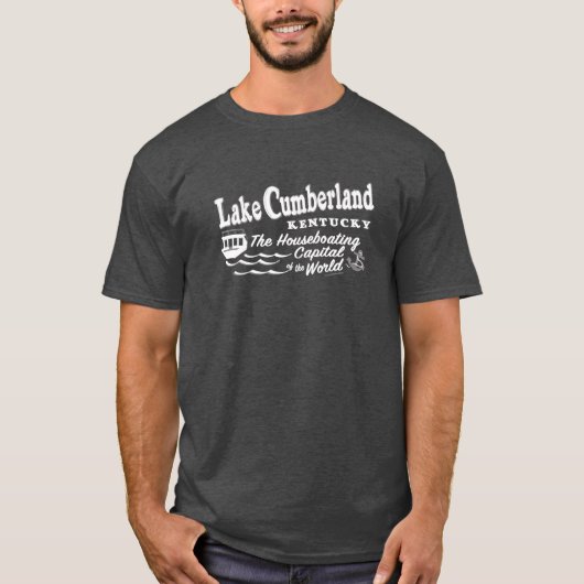 Lac Cumberland TShirt - Blanc sur gris foncé (Devant)