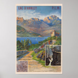 Lac d'Annecy PLM France Vintage Poster 1890