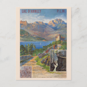 Lac d'Annecy PLM France Vintage Poster 1890 Briefkaart