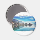 Lac d'Annecy - Talloires, Magnet rond Haute-Savoie (Recto/Verso)
