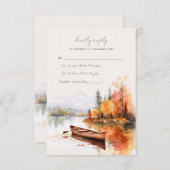 Lac de chute romantique avec bateau Mariage Carte (Devant / Derrière)