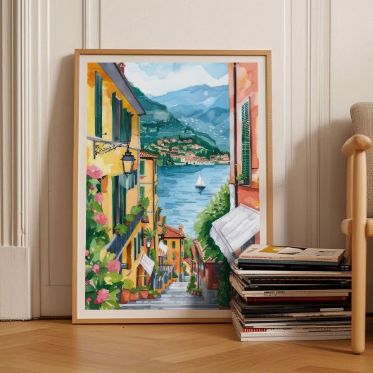 Lac de Côme Impression Poster du Lac de Côme Illus