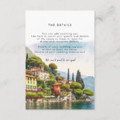 Lac de Côme Italie - Carte d'information mariage é (Devant)