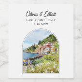 Lac de Côme Italie Mariage Étiquette de vin (Étiquettes simples)