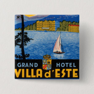 Lac de Como Vierkante Button 5,1 Cm