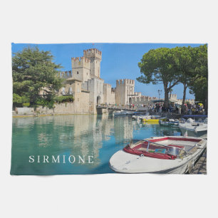 Lac de Garde Sirmione Vue du château serviette de