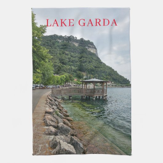 Lac de Garde vue jetée serviette de thé (Vertical)