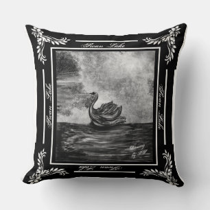 Lac des cygnes mon dessin numérique Coussin LS