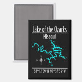 Lac des Ozarks Missouri Coordonnées Aimant (Recto/Verso)