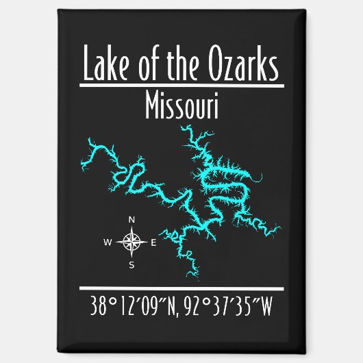 Lac des Ozarks Missouri Coordonnées Aimant (Recto)