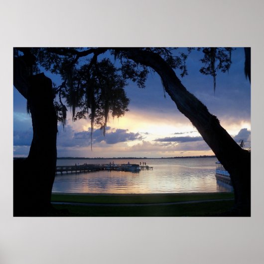 Lac Dora Floride Coucher de soleil la nuit poster  (Devant)