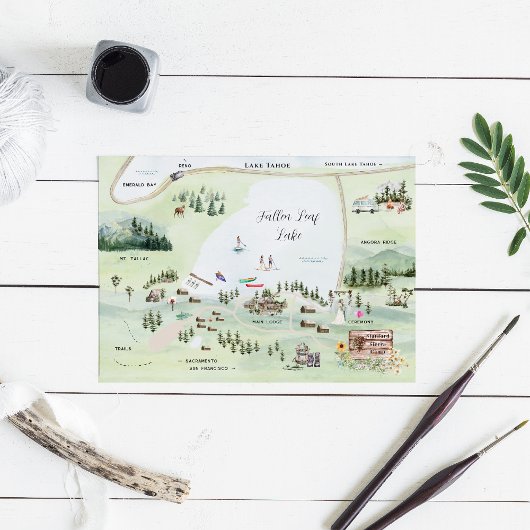 Lac Fallen Leaf | Itinéraire de la carte Mariage