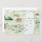 Lac Fallen Leaf | Itinéraire de la carte Mariage (Devant / Derrière)