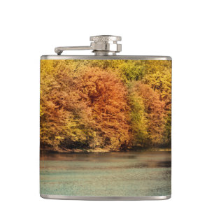 Lac Forêt Arbres Eau Monogramme Flacon de Whiskey