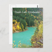 Lac glaciaire Turquoise-Vert dans la carte postale (Devant / Derrière)