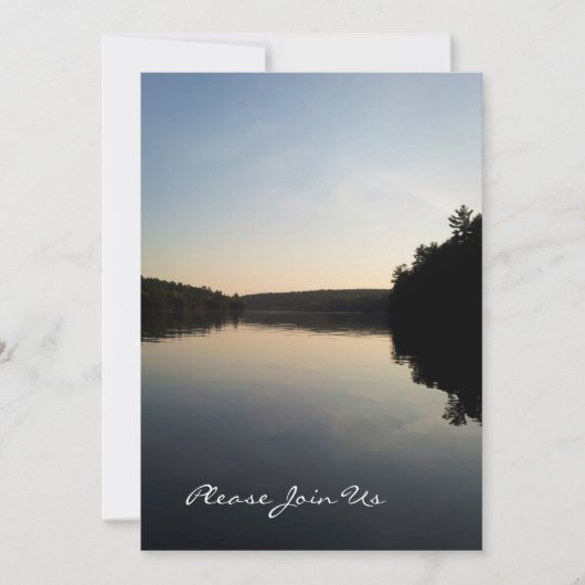 Lac invitations de mariage au coucher du soleil (Devant)