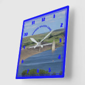 Lac Kansas Wilson avec eau bleue HORLOGE (Angle)