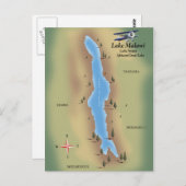 Lac Malawi, carte de voyage (Devant / Derrière)