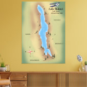Lac Malawi, carte de voyage affiche impression (Insitu(Salon))