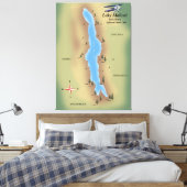 Lac Malawi, carte de voyage affiche impression (Insitu(Chambre))