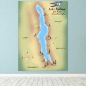 Lac Malawi, carte de voyage affiche impression (Insitu (Plancher de Bois))