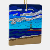 Lac Michigan - Ornement en céramique (carré) (Droite)