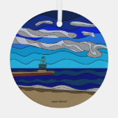 Lac Michigan - Ornement en verre (cercle) (Verso)