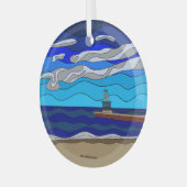 Lac Michigan - Ornement en verre (cercle) (Avant gauche)