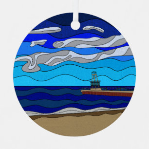 Lac Michigan - Ornement métallique (cercle)