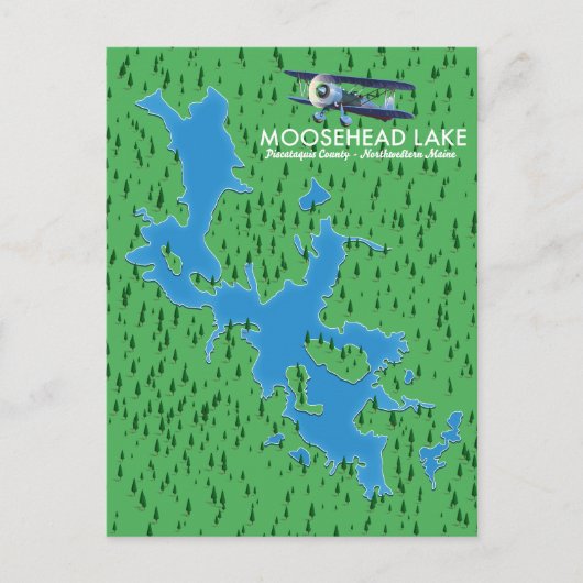 Lac Moosehead, carte postale du comté de Piscataqu (Devant)