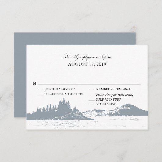 Lac Mountain| Mariage RSVP avec choix de menus (Devant / Derrière)