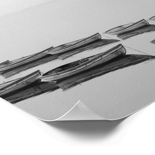 Lac Noir et Blanc avec Poster d'embarcation (Coin)