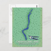 Lac Okanagan Colombie-Britannique Carte du Canada (Devant / Derrière)