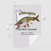 Lac personnalisé/Date Minnesota Muskie Serviette d (En situation)