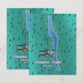 Lac Seneca, carte du lac de NYC (Devant / Derrière)