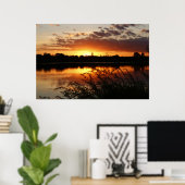 Lac Sunset Paysage Photo Nature Poster du mur (Bureau à domicile)