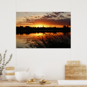 Lac Sunset Paysage Photo Nature Poster du mur (Cuisine)