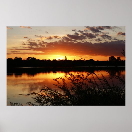 Lac Sunset Paysage Photo Nature Poster du mur (Devant)