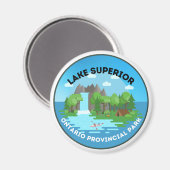 Lac Supérieur Ontario Parc provincial Magnet (Recto/Verso)