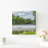 Lac Taneycomo Été Fog Mur Horloge (Maison)