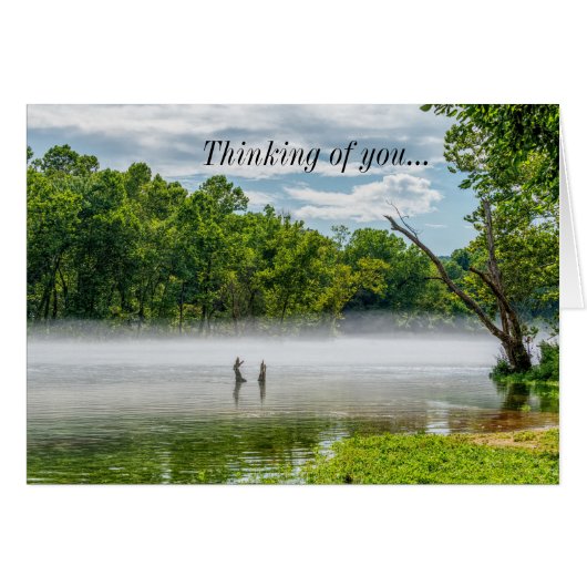 Lac Taneycomo Fog d'été Penser à vous Carte (Devant Horizontal)