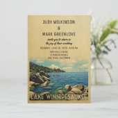 Lac Winnipesaukee Faire-part de mariage Vintage (Debout devant)