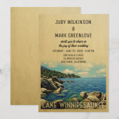 Lac Winnipesaukee Faire-part de mariage Vintage (Devant / Derrière)