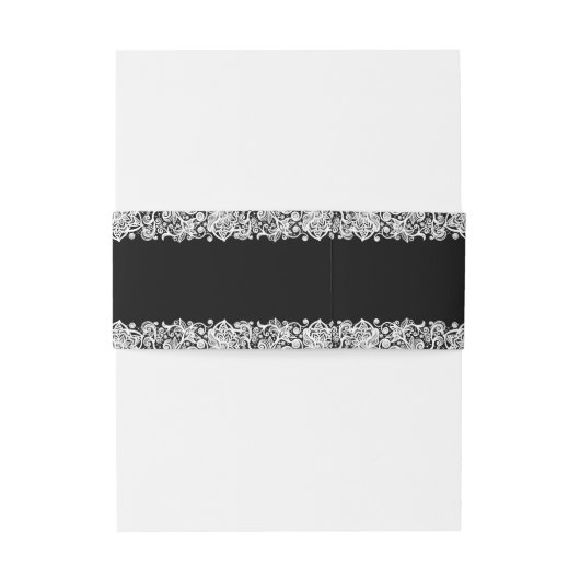Lace aangepaste bruiloft uitnodiging buik band wra uitnodigingen wikkel (Achterkant Voorbeeld)