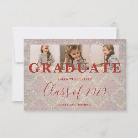 Lace Afstuderen 3 Foto's Textieltextiel (Voorkant)