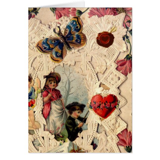 LACE ANTIQUE VALENTINE, CUPIDE, AMOUREUX ET BOUTTE (Devant)
