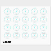*~* Lace AP30 Homemade AQUA Heart Generic Ronde Sticker (Vel)